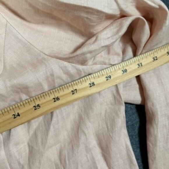 J Jill Womens Love Linen Blazer Sz 4X Seashell Pink Blush Vacation Resort NWT - Picture 10 of 12